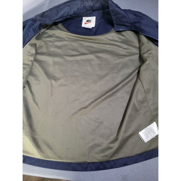 NIKE Men's Medium Navy Blue Windbreaker Full Zip Jacket Vintage 90's Coach Track - Picture 9 of 12